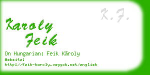 karoly feik business card